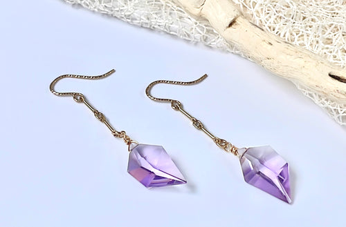 Amethyst Spike Earrings in gold filled