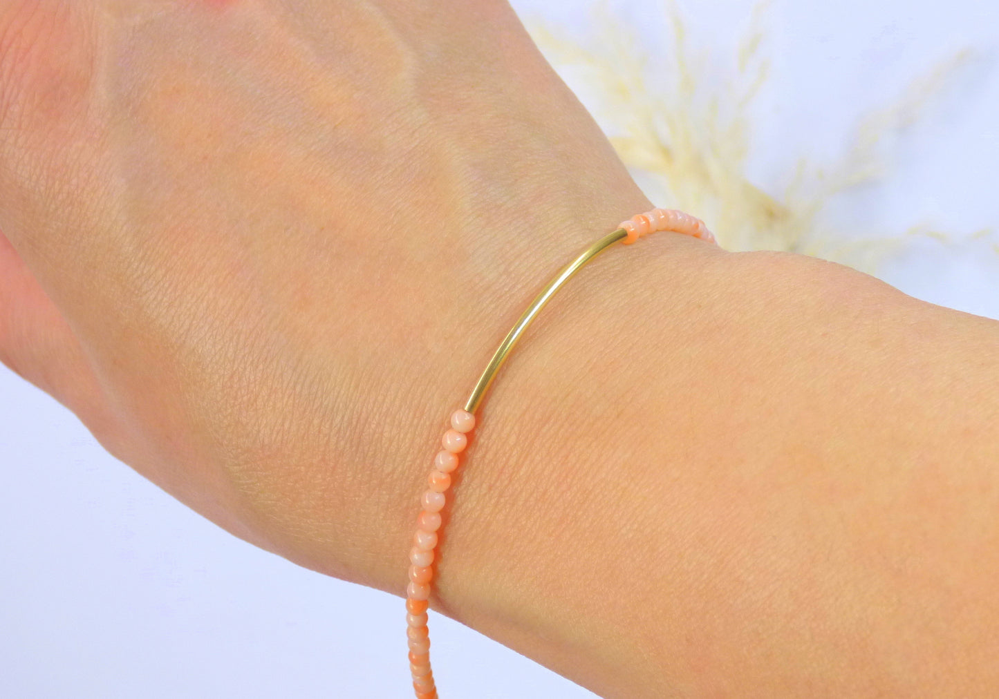 Japanese Deep Sea Pink Coral Bracelet